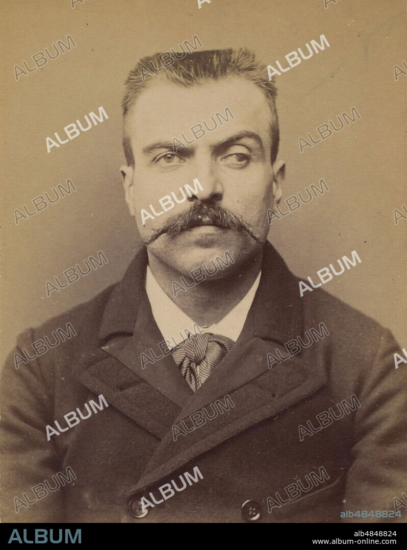 ALPHONSE BERTILLON. Mathon. Louis Marius. 30 ans, né à St Andiolle (Ardèche). Ferblantier. Anarchiste. 26/2/94., 1894.
