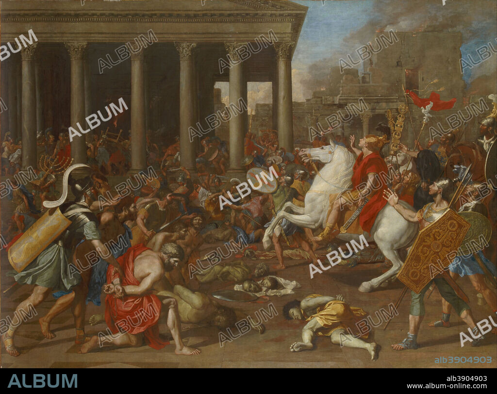 NICOLAS POUSSIN. The Conquest of Jerusalem by Emperor Titus. Date/Period: 1638. Painting. Oil on canvas. Height: 1,480 mm (58.26 in); Width: 1,990 mm (78.34 in).