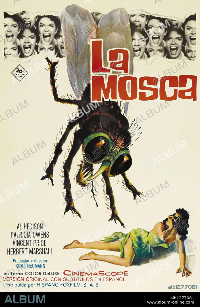 Poster de LA MOSCA, 1958 (THE FLY), dirigida por KURT NEUMANN. Copyright 20TH CENTURY FOX.