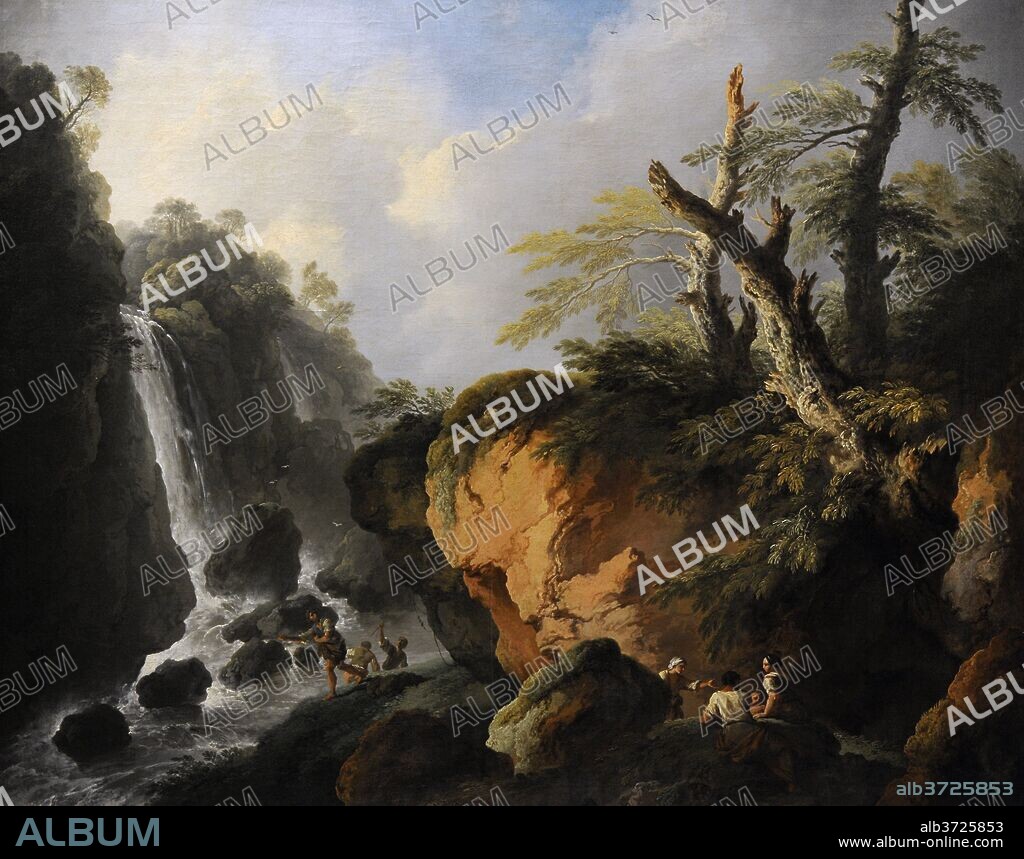 Christian Wilhelm Ernst Dietrich (1712-1774). Pintor alemán. Paisaje con cascada, 1752. Museo Wallraf-Richartz. Colonia. Alemania.