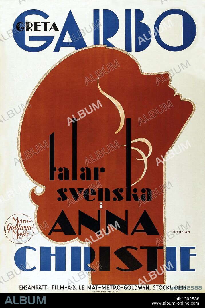 Poster de ANNA CHRISTIE, 1930, dirigida por JACQUES FEYDER. Copyright M.G.M. / Cortesía.