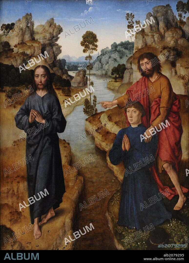 ROGIER VAN DER WEYDEN. Dieric Bouts (1415 Ð 1475) was an Early Netherlandish painter. Ecce agnus Dei. 1462-64. John the Baptist directing the attention of a devotee to Christ. Alte Pinakothek. Munich. Germany.