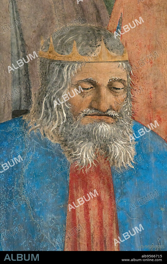 "The Battle of Heraclius and Chosroes", detail of "The Stories of the True Cross, fresco by Piero della Francesca (1452-1466). Detail of the execution of King Chosroes.