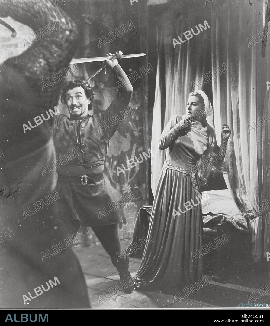 JOAN FONTAINE and ROBERT TAYLOR in IVANHOE, 1952, directed by RICHARD THORPE. Copyright M.G.M.