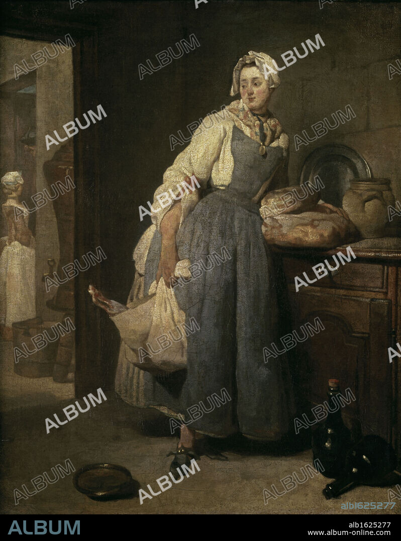 JEAN BAPTISTE SIMEON CHARDIN. The Return from Market   (La Pourvoyeuse)   Jean-Siméon Chardin (1699-1779 French)   Musee du Louvre, Paris.
