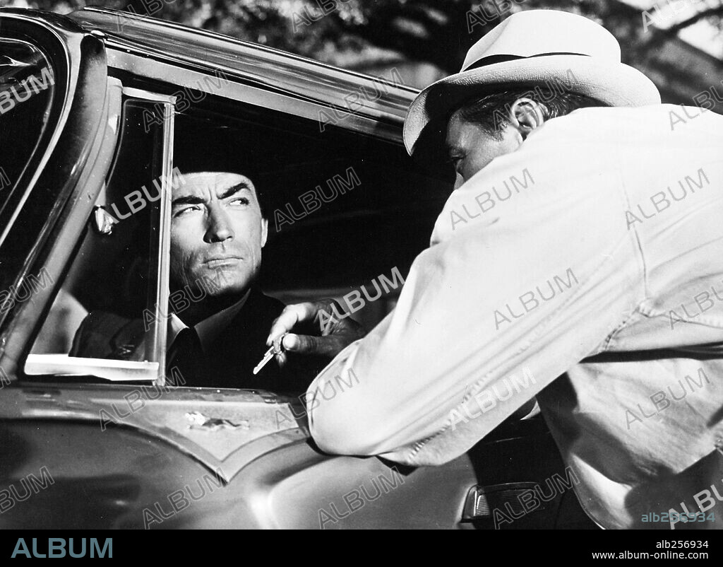GREGORY PECK und ROBERT MITCHUM in CAPE FEAR, 1962, unter der Regie von J. LEE THOMPSON. Copyright UNIVERSAL PICTURES.