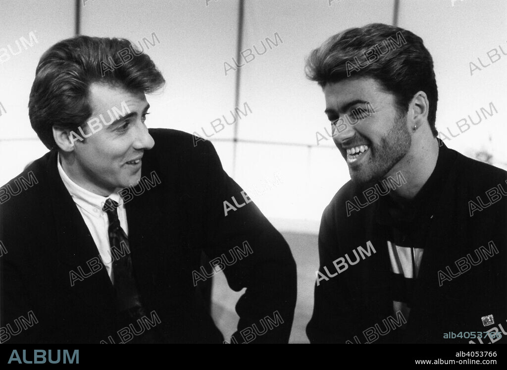 George Michael, British pop singer, and Jonathan Ross, British comedian and TV personality.