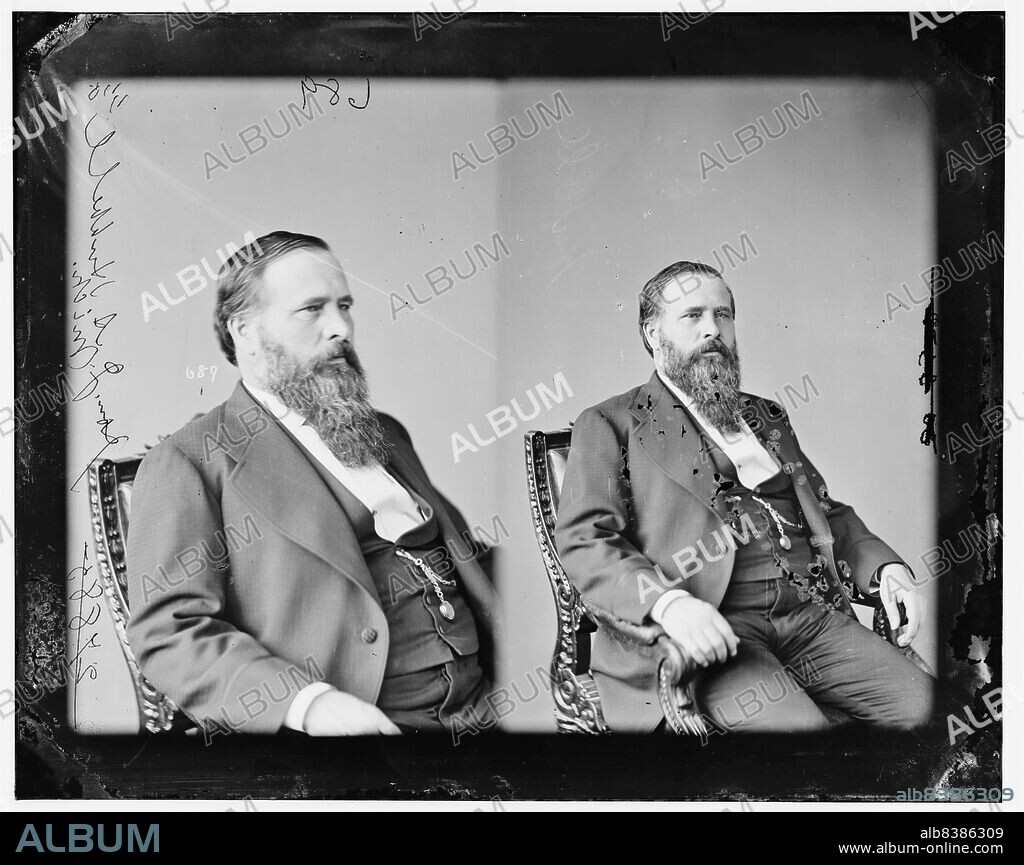 Jay Abel Hubbell of Michigan, 1874. Hubbell, Hon. J.A. of Mich. (June 1874), between 1865 and 1880. [Politician and lawyer: known for his creation of the libelous "Grand Army Journal" newspaper, the purpose of which was to defame Senator Thomas Ferry].