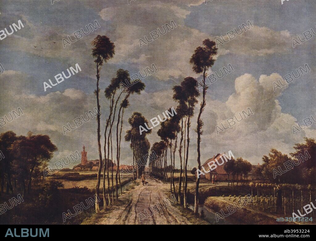 The Avenue at Middelharnis, 1689. Painting housed in The National Gallery, London. From World-Famous Paintings edited by J. Greig Pirie [W. & G. Foyle, Ltd, London, 1938.].