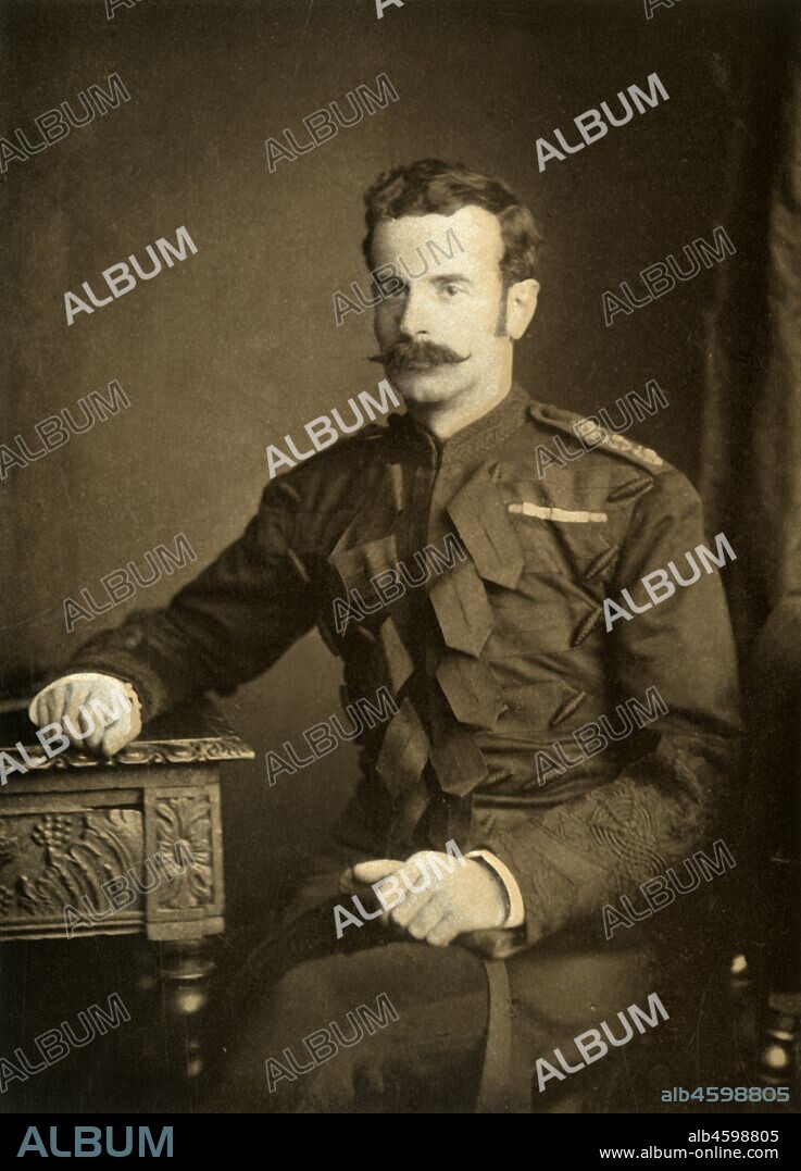 ROBERT FAULKNER & CO. 'Brigadier-General The Earl of Dundonald', 1900. Douglas Cochrane, 12th Earl of Dundonald (1852-1935) Scottish representative peer and British Army general educated at Eton who served in the Second Boer War and took part in the Relief of Ladysmith in February 1900. From "South Africa and the Transvaal War, Vol. IV", by Louis Creswicke. [T. C. & E. C. Jack, Edinburgh, 1900].