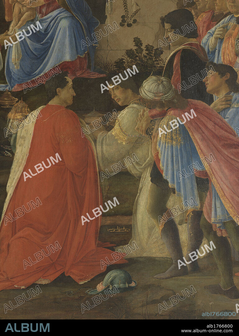Adoration of the Magi, by Filipepi Sandro Known as Botticelli, 15th Century, 1475, tempera on panel, cm 111 x 134. Italy, Tuscany, Florence, Uffizi Gallery. Authorization required for non editorial use.