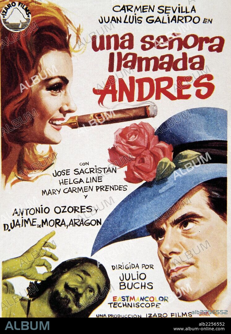 PELICULA : UNA SEÑORA LLAMADA ANDRES , 1970. DIRECTOR , JULIO BUCH. ACTORES , CARMEN SEVILLA , JUAN LUIS GALIARDO , JAIME DE MORA Y ARAGON.