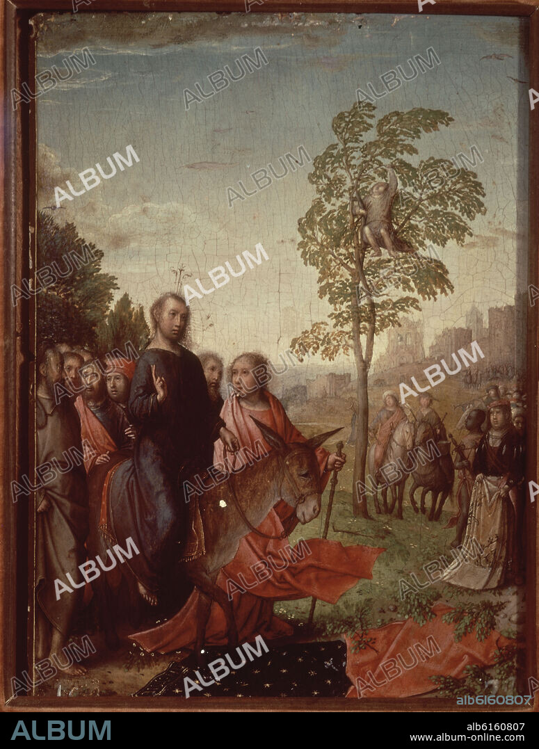 JUAN DE FLANDES. POLIPTICO ISABEL CATOLICA-ENTRADA DE JESUS EN JERUSALEN.