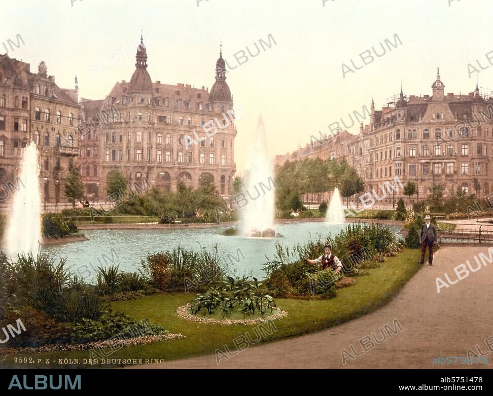 Köln (Nordrhein-Westfalen), Deutscher Ring. "Köln. Der Deutsche Ring". Photochrom, undat. (um 1900).
