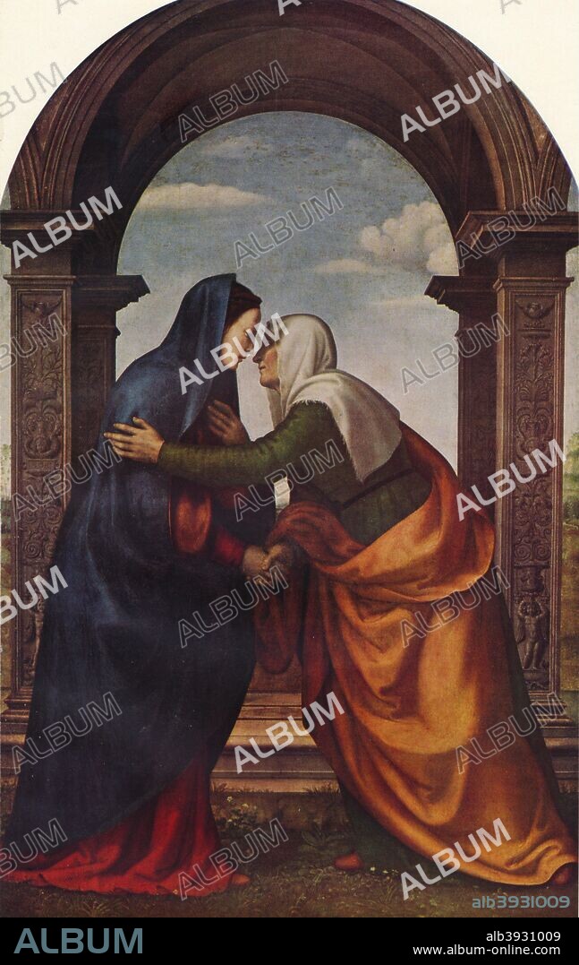The Visitation, 1503. Painting held in the Uffizi Gallery, Florence. From World-Famous Paintings edited by J. Greig Pirie [W. & G. Foyle, Ltd, London, 1938.].
