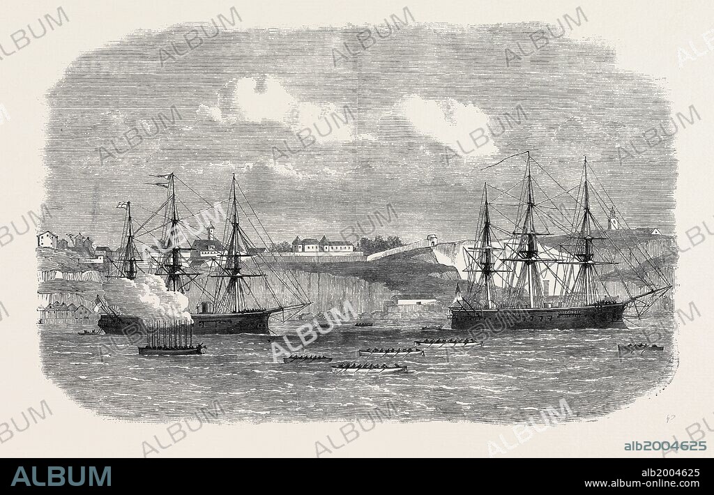 REGATTA OF BOATS OF THE CHANNEL FLEET AT LISBON, PORTUGAL, 1869.