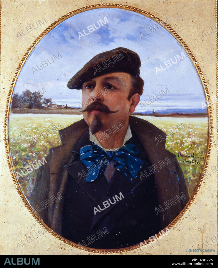 MARIA VAYREDA. Marià Vayreda i Vila / 'Retrato del pintor Joaquim Vayreda', 1889, Oleo sobre lienzo. Colección privada.