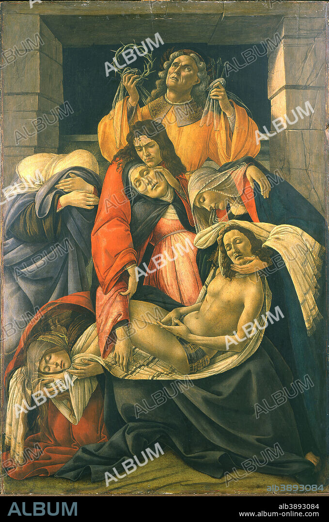 SANDRO BOTTICELLI. The Lamentation over the Dead Christ. Date/Period: 1495 - 1500. Panel. Height: 106 mm (4.17 in); Width: 71 mm (2.79 in).