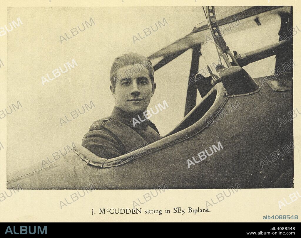 JAMES BYFORD MCCUDDEN. J. McCudden sitting in a SE5 biplane'. James Thomas Byford McCudden VC, DSO & Bar, MC & Bar, MM (28 March 1895 â€“ 9 July 1918). A fighter pilot of the First World War, he was  recipient of the Victoria Cross. With his six British medals and one French one, McCudden received more medals for gallantry than any other airman of British nationality serving in the First World War. At his death he had amassed 57 victories making him the seventh highest scoring ace of World War I. . Flying Fury. London : John Hamilton, 1930. Source: 09081.d.31 plate opposite page 80.
