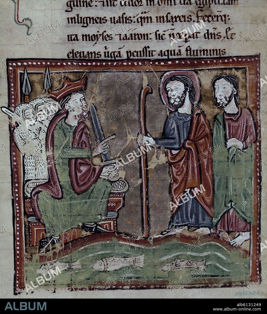 BIBLIA S XIII -TOMO I MOISES ANTE EL FARAON PREDICE LAS PLAGAS DE EGIPTO- EXODO-ANTIGUO TESTAMENTO-.