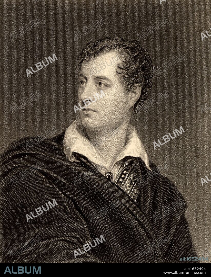 George Gordon, Lord Byron (1788-1824) English Romantic poet of Scottish descent.  Engraving  from "The World's Great Men" (London, c1870).   (Photo by: Universal History Archive/UIG via Getty Images).