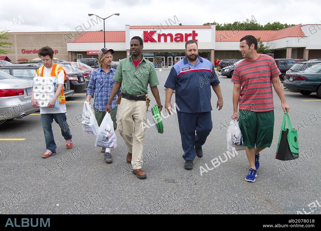ADAM SANDLER, CHRIS ROCK, DAVID SPADE and KEVIN JAMES in GROWN UPS 2, 2013, directed by DENNIS DUGAN. Copyright COLUMBIA PICTURES.