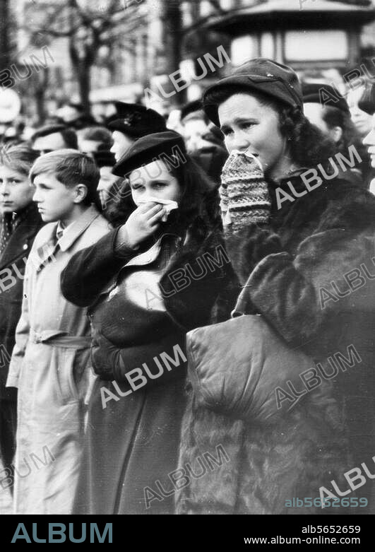 Jan Masaryk; Czechoslovakian diplomat and politician; 1886-1948. State funeral for Masaryk on 13.3.1948 in Prague. Photo.