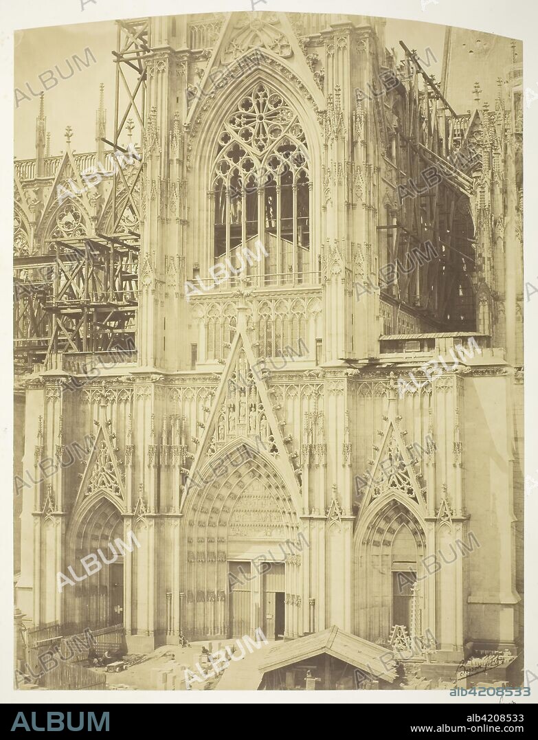 Cologne Cathedral, South Transept. Bisson Frères (Louis-Auguste Bisson, French, 1814-1876 and; Auguste-Rosalie Bisson, French, 1826-1900). Date: 1854. Dimensions: 45.5 × 34.2 cm (image/paper); 69.9 × 50.4 cm (mount). Albumen print, from the album "Reproductions photographiques des plus beaux types d'architecture et de sculpture". Origin: France.