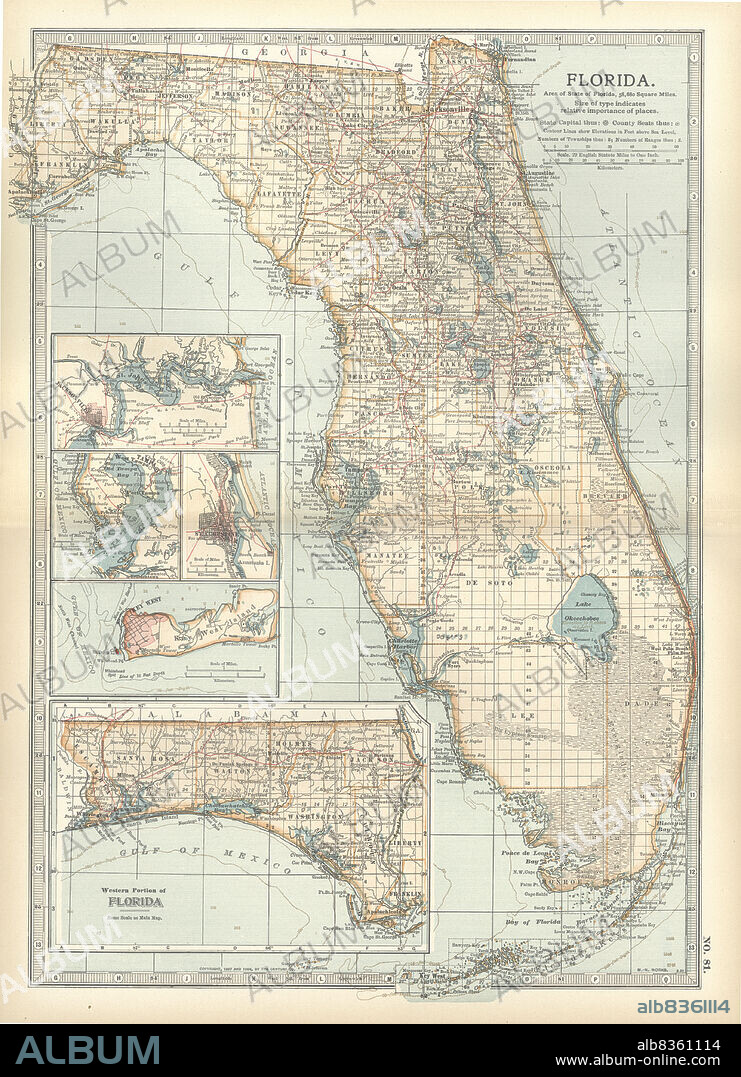 Map of Florida with insets of cities.
