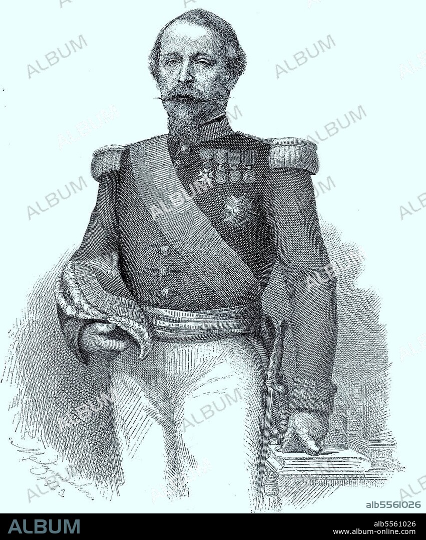Napoleon III, 20 April 1808, 9 January 1873, was French President under his birth name Charles Louis Napoleon Bonaparte during the Second Republic from 1848 to (1852) and Emperor of the French from 1852 to 1870 as Napoleon III, digital improved reproduction of an original print from 1880