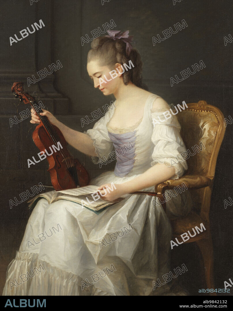 ANNE VALLAYER-COSTER. Portrait of a violinist , 1773.