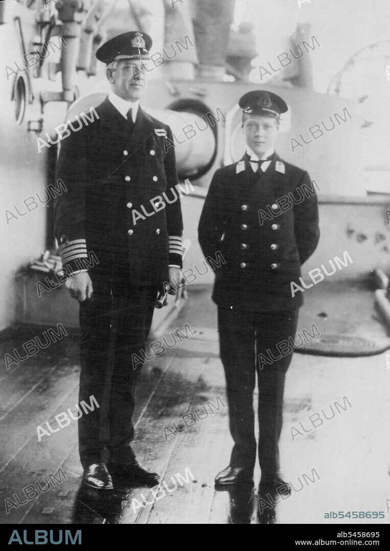 Death of the King's Shipmate. A photograph taken by Command of H.M. The King.Admiral Sir Henry Hervey Campbell, Groom-in-waiting to the King and formerly a shipmate of his Majesty, died in London from bronchial pneumonia, following a chill caught while shooting with the King at Sandringham last month. He was 67.Photo Shows: A picture taken by command of H.M. the King, showing the late Admiral Sir Henry Campbell with H.R.H. the Prince of Wales (to whom he was Governor) aboard H.M.S Hindustan. This photograph was taken on the last day of the Prince's naval career. February 13, 1933. (Photo by Topical Press).