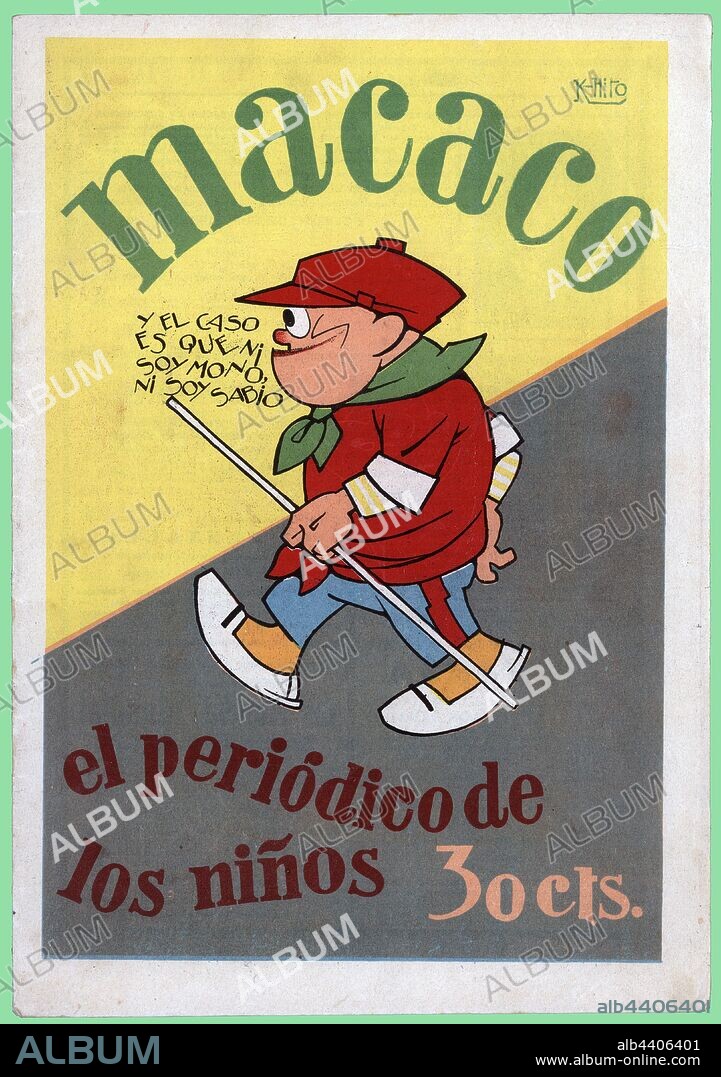 K-HITO y RICARDO GARCíA LóPEZ. Portada de la revista infantil Macaco, editada en Madrid, mayo de 1928.