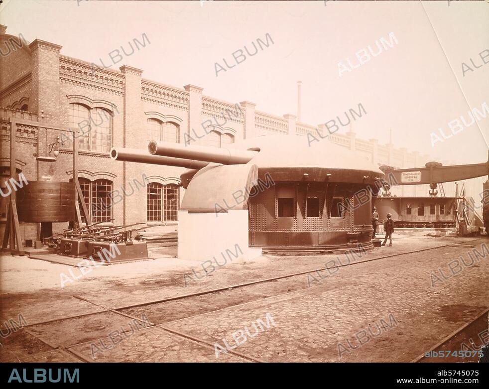Technik:. Metalle / Eisen und Stahl. Grusonwerk in Magdeburg-Buckau (gegr. von Hermann Gruson, 1893 von Krupp übernommen). Foto, 1908.