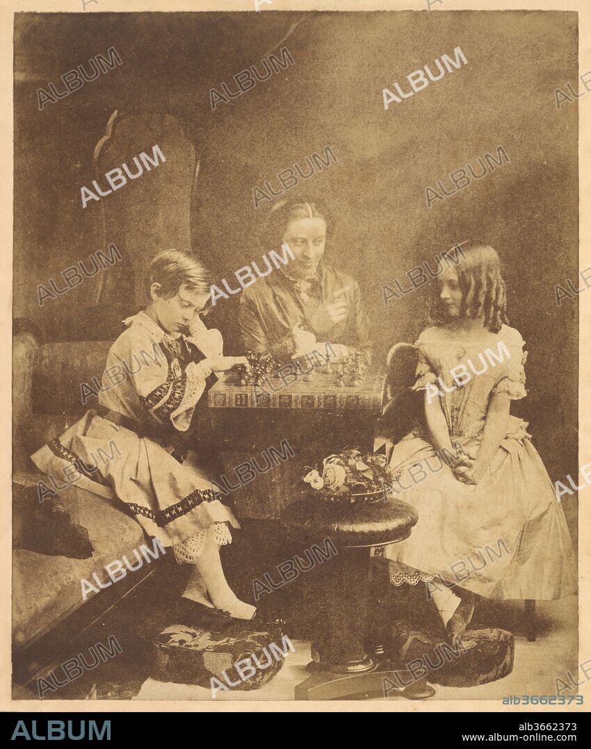 The Scholar's Mate. Artist: Oscar Gustav Rejlander (British, born Sweden, 1813-1875). Dimensions: Mount: 16 in. × 12 7/8 in. (40.6 × 32.7 cm)
Image: 7 15/16 × 6 9/16 in. (20.2 × 16.7 cm). Date: 1857-59.