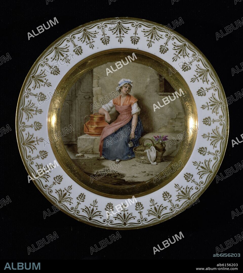 PLATO DE PORCELANA DE LA MONCLOA (HACIA 1850).
