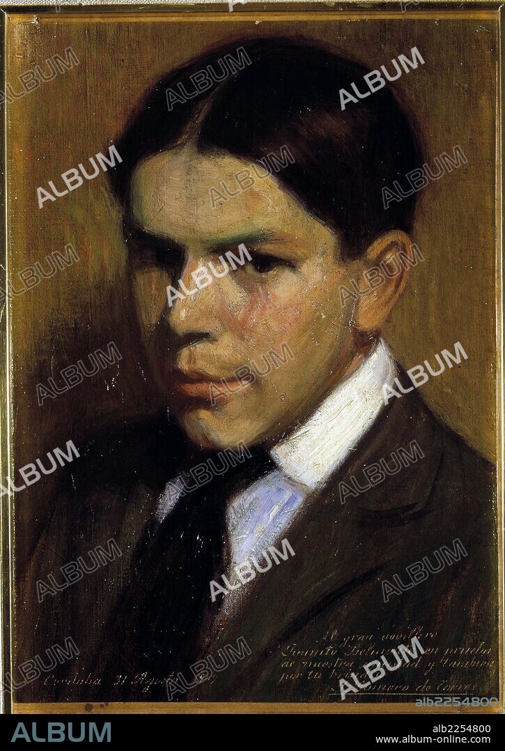 BELMONTE , JUAN. MATADOR DE TOROS ESPAÑOL. SEVILLA 1892 - 1962.  OLEO DE JULIO ROMERO DE TORRES. COLECCION VALVERDE.MADRID.
