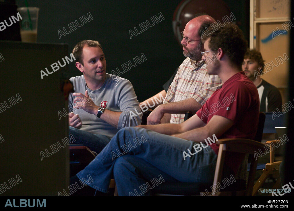 MATT STONE, SCOTT RUDIN and TREY PARKER in TEAM AMERICA: WORLD POLICE, 2004, directed by TREY PARKER. Copyright PARAMOUNT PICTURES / GORDON, MELINDA SUE.