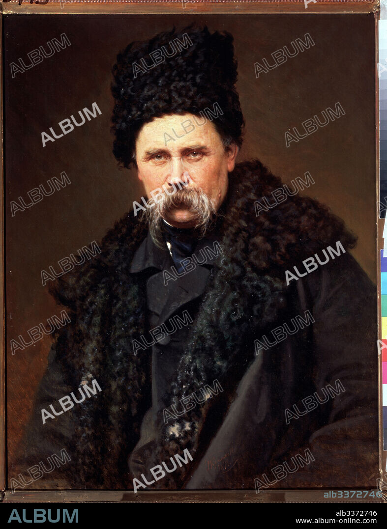 IVAN NIKOLAYEVICH KRAMSKOI. Portrait of the poet Taras Shevchenko (1814-1861).