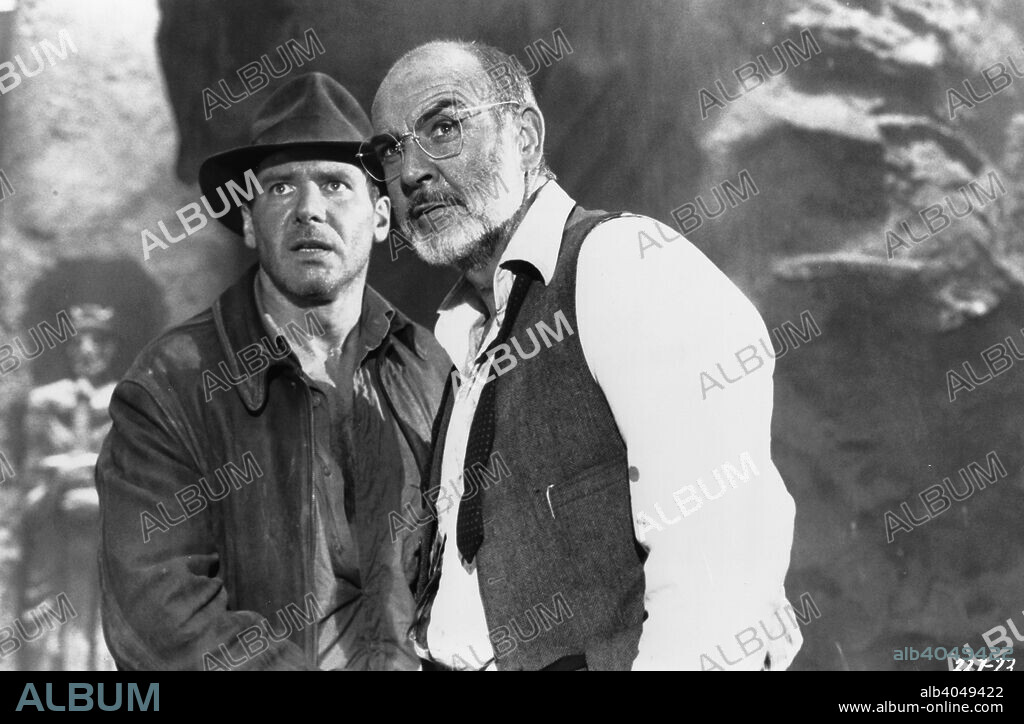 Sean Connery (1930- ) and Harrison Ford (1942- ) in a scene from the motion picture 'Indiana Jones and the Last Crusade', 1989. Courtesy of Lucasfilm Ltd. For editorial uses only, all other uses to be cleared.
