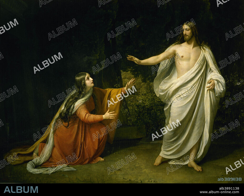 ALEXANDER ANDREYEVICH IVANOV. Christ's Appearance to Mary Magdalene after the Resurrection. Date/Period: 1835. Painting. Oil on canvas Oil on canvas. Height: 2,420 mm (95.27 in); Width: 3,210 mm (10.53 ft).
