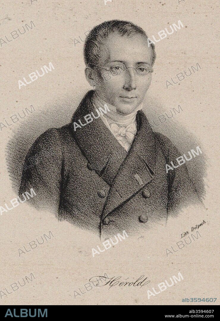 FRANCOIS SERAPHIN DELPECH. Portrait of the composer Louis-Joseph-Ferdinand Hérold (1791-1833).