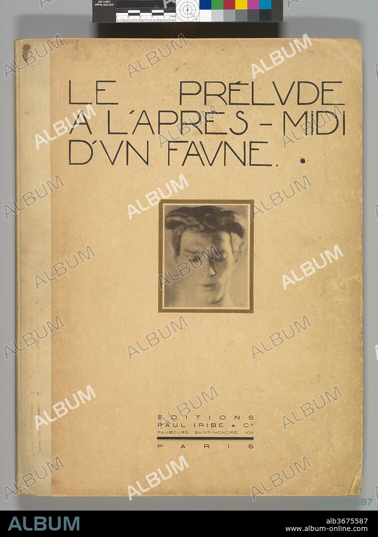 Le Prelude à l'Après-Midi d'un Faune. Artist: Adolf de Meyer (American (born France), Paris 1868-1946 Los Angeles, California). Dimensions: Album: 15 1/4 x 11 5/8. Date: 1914.
In 1912 de Meyer made a remarkable series of photographs related to the Ballets Russes production L'après-midi d'un faune (Afternoon of a Faun). The avant-garde dance was choreographed by famed Russian performer Vaslav Nijinsky, set to a score by Claude Debussy, and inspired by a poem by Symbolist writer Stéphane Mallarmé. It follows a young faun distracted from his flute-playing by bathing nymphs who seduce and taunt him, leaving behind a scarf with which he allays his desire. When the ballet premiered in Paris on May 29, 1912, the overtly sexual climactic scene and unconventional choreography scandalized audiences. Nijinsky based the angular movements and frieze-like staging on Greek vase paintings, but Ballets Russes founder Sergei Diaghilev also likened them to Cubism. 


Thirty of de Meyer's photographs of the ballet were published as collotypes (photomechanical ink prints) in a 1914 edition of one thousand luxurious handcrafted books. Only seven copies are known today. Using alternately complex and fragmentary compositions, de Meyer's images generate a rhythm of gesture and form. The thin Japanese papers offer a tactile echo of the diaphanous costumes (designed by artist Léon Bakst), and the heavily manipulated negatives enshroud the angular figures in a dreamlike haze. An object of desire, the book itself embodies the spirit of Nijinsky's ballet.