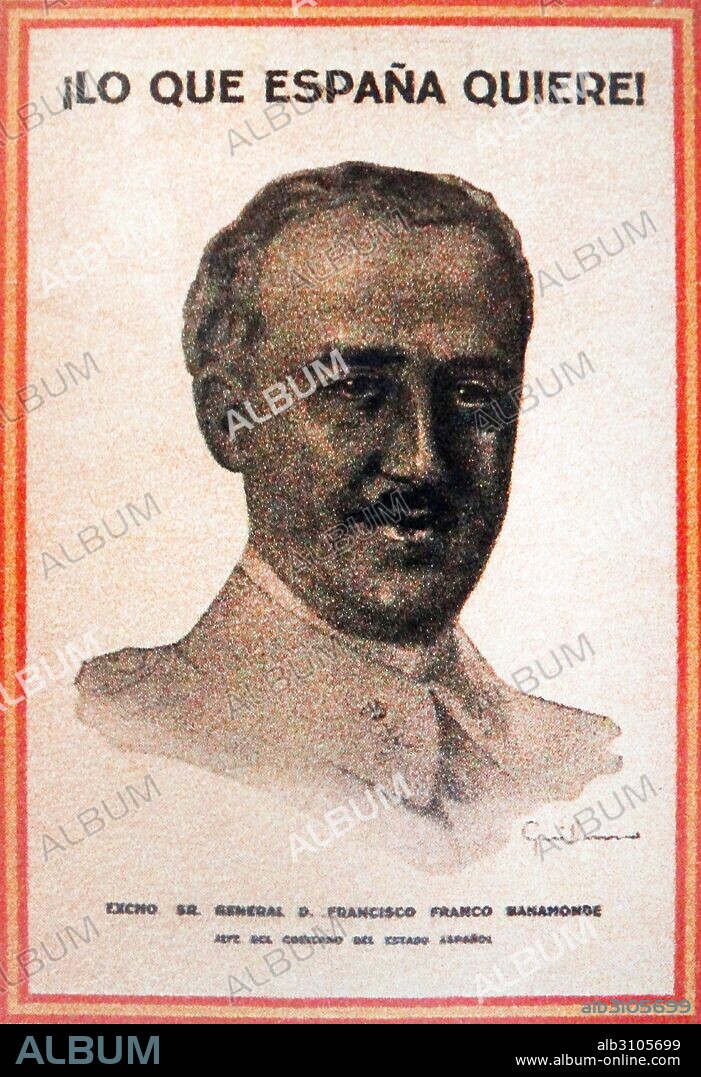 A poster depicting General Francisco Franco, the nationalist leader during the Spanish Civil War.