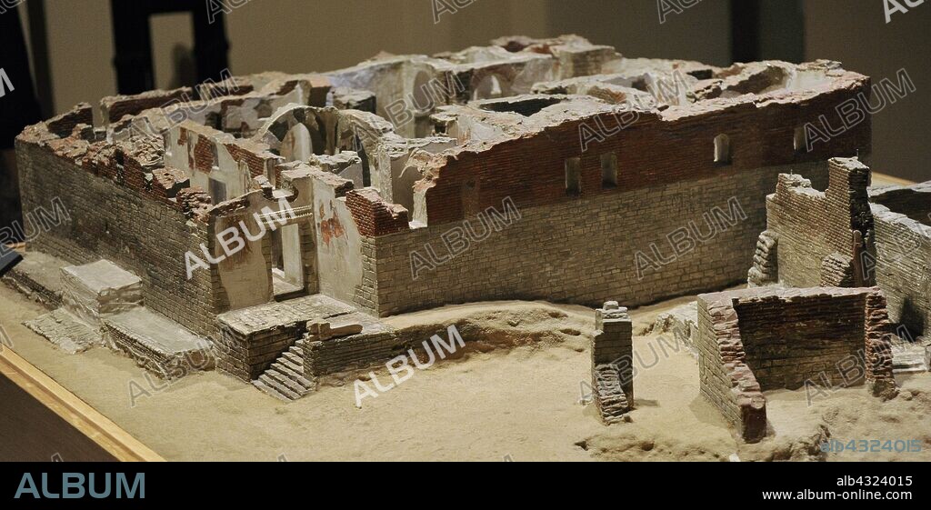 Maqueta de las ruinas de la Catedral de Faras (Sudán). Galería Faras. Museo Nacional. Varsovia. Polonia.