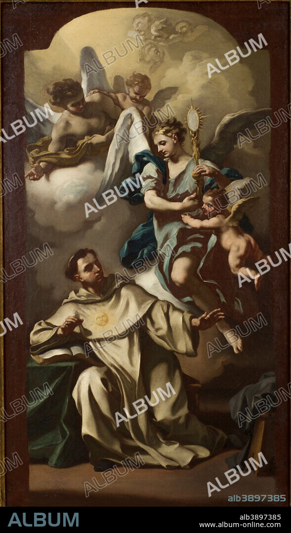 FRANCESCO DE MURA. Apparition of the Host to Saint Thomas Aquinas. Date/Period: 1735. Painting. Oil on canvas.
