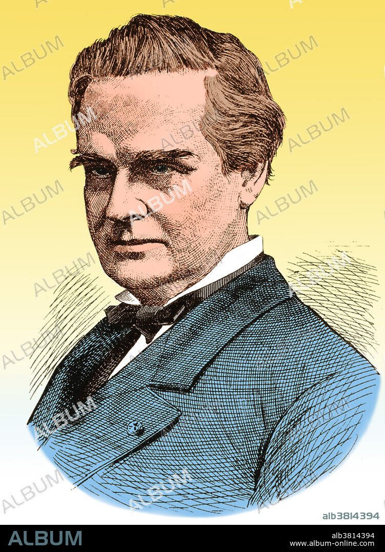 Illustration of James Marion Sims (1813-1883), American gynaecologist and surgical pioneer. Sims is considered the father of gynaecology by many due to his development of a surgical procedure to treat vaginal fistulas (holes in the vaginal wall that cause incontinence). However he is a controversial figure as he refined his surgical technique on slave women, subjecting some to as many as 30 operations without any anaesthetic. In 1855 Sims founded the first hospital for women in the US in New York.