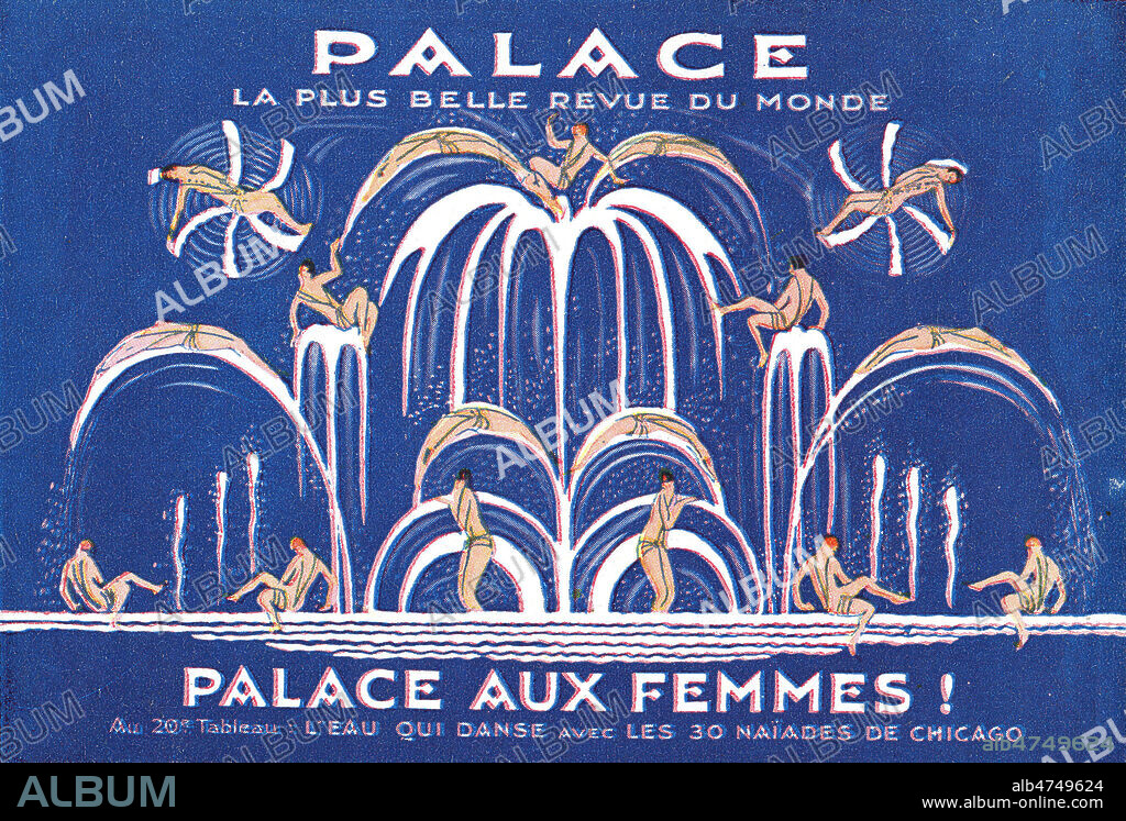 Programme pour le Palace, music-hall grands boulevards a Paris, pour la revue mondiale Palace aux Femmes, vers 1925. Avec entre autres Dranem, Suzette O'Nil, JEnny Golder, Harry Pilcer... Collection IM/KHARBINE TAPABOR.
