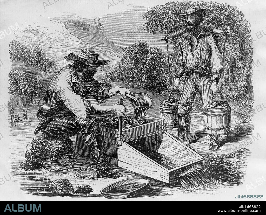 The California Gold Rush, Cradle Rocking, 1849  American History.