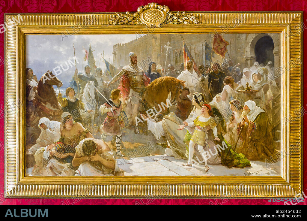 Entry of Jaime I the conqueror in Medina Mayurqa, Ricard Ankermann, Parlament de les Illes Balears, former Mallorquin Circle, 1852-1918. Palm. Mallorca, Spain.